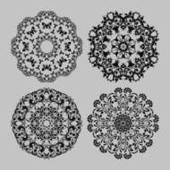 Abstract vector circle floral ornamental border
