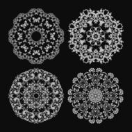 Abstract vector circle floral ornamental border N2