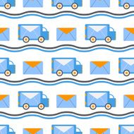 Delivery truck Seamless pattern Cells repeating Car texture