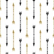 Seamless background of vintage arrow in black and gold colors N2
