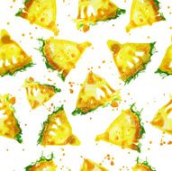 seamless pattern of watercolor pineapple N2