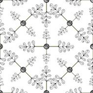 Ornamental hand drawn leaves background Seamless pattern