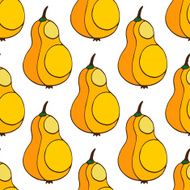 Seamless background with pear in yellow color