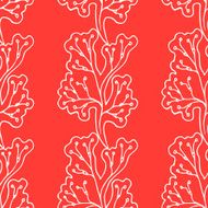 Vector seamless pattern Floral red background