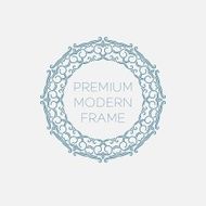 Vector geometric frame in mono line style Monogram design element N17