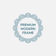 Vector geometric frame in mono line style Monogram design element N19