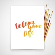 Paint brushes isolated on the white background