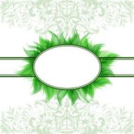 Abstract romantic background with green frame