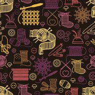 Knitting and needlework seamless pattern