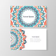 Business card with mandala floral pattern