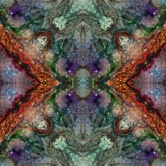 Colorful ornate background in green and red Seamless pattern