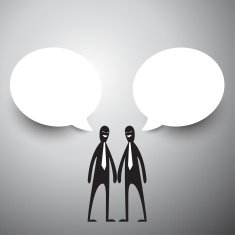 Vector illustration silhouettes of business man talking