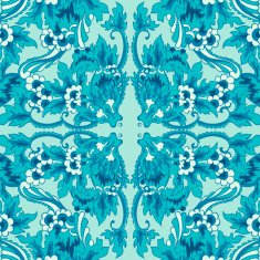 Decorative seamless floral pattern turquoise N2