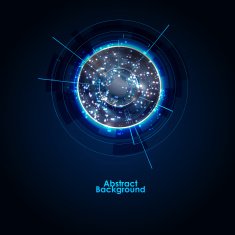 Abstract Modern technology circles vector background N28