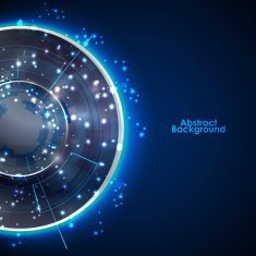 Abstract Modern technology circles vector background N37
