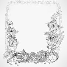 Frame with floral decoration Element for design N3