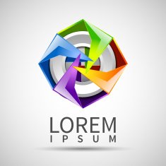 Abstract logo templates Infinite shapes Square icons N2