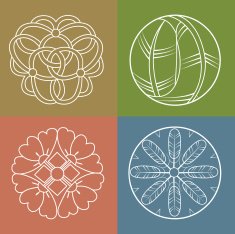 Monograms Line design floral elements for logo