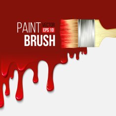 Paintbrushes with dripping paint Vector illustration
