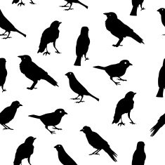 Birds Silhouettes Seamless Pattern Background Vector Illustratio N2