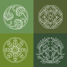 Monograms Line design floral elements for logo N2