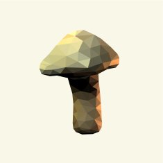 Whrite Mushroom Low Polygon Vector illustration