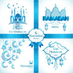 Eid Mubarak frame Islamic illustration