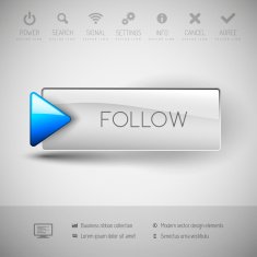 Modern plastic vector button N42