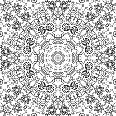 Seamless Outline Floral Pattern N23