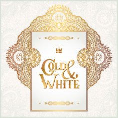 elegant floral ornamental background with inscription Gold and W