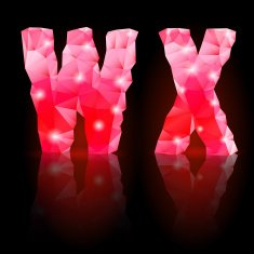 Ruby polygonal font N2