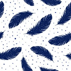 Vintage Feather seamless background Hand drawn illustration