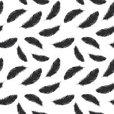 Vintage Feather seamless background Hand drawn illustration vin N2