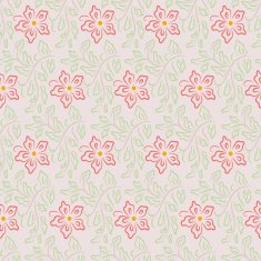 Seamless flower plant vector pattern background