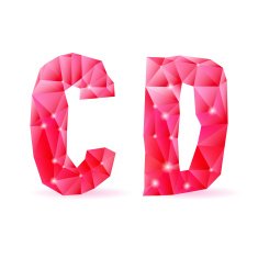 Ruby polygonal font N7