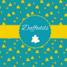 Vintage card with cute daffodils background