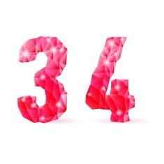 Ruby polygonal font N9