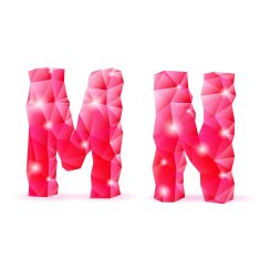 Ruby polygonal font N16