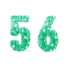 Emerald green polygonal font N5