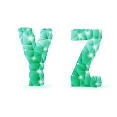 Emerald green polygonal font N10