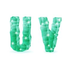 Emerald green polygonal font N12