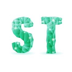 Emerald green polygonal font N13