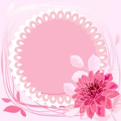 Romantic flower greeting card with dahlias and copy space N5