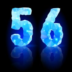 Blue polygonal font N34