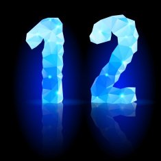 Blue polygonal font N35