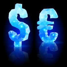 Blue polygonal font N36