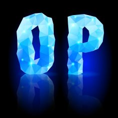 Blue polygonal font N37