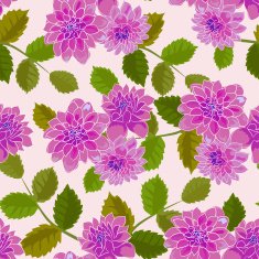 Seamless floral pattern with dahlias N6