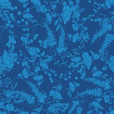 Vector Royal Blue Kimono Floral Texture Seamless Pattern