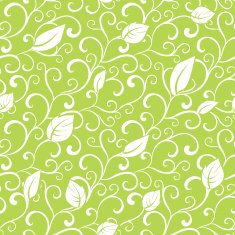 Vector Green Swirl Branches Leaves Seamless Pattern